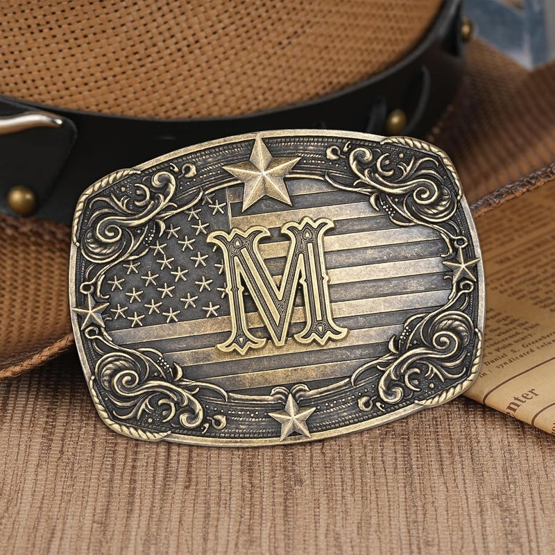 Flipslo Store Western Belt Buckle for Men Women Initial Letter A to Z Cowboy Belt Buckle Texas Buckle hebillas vaqueras para hombre - Image 3